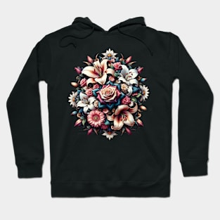 Enchanting Floral Mandala: Artistic Bloom Explosion Hoodie